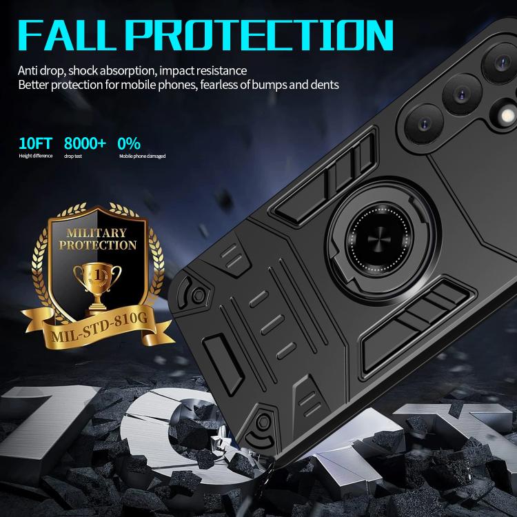 For Samsung Galaxy S25 5G Rotating Holder TPU Hybrid PC Phone Case