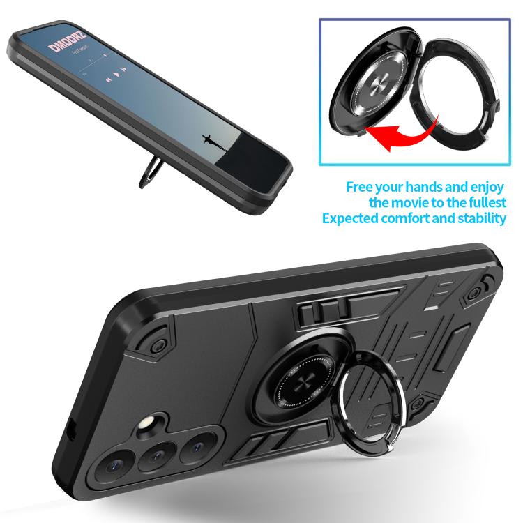 For Samsung Galaxy S25 5G Rotating Holder TPU Hybrid PC Phone Case