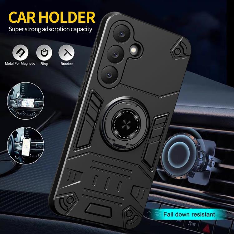 For Samsung Galaxy S25 5G Rotating Holder TPU Hybrid PC Phone Case