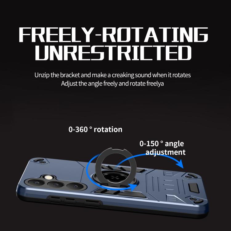 For Samsung Galaxy S25 5G Rotating Holder TPU Hybrid PC Phone Case