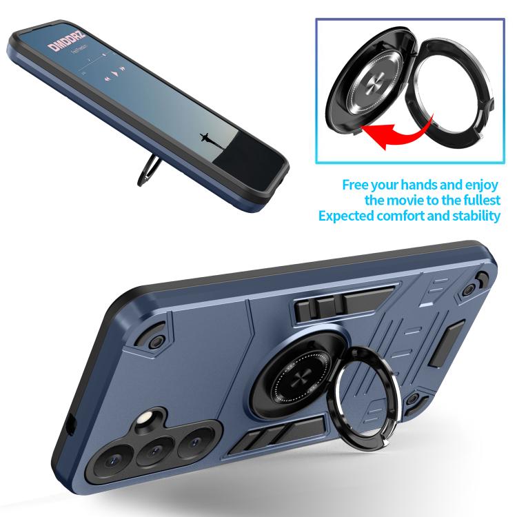 For Samsung Galaxy S25 5G Rotating Holder TPU Hybrid PC Phone Case