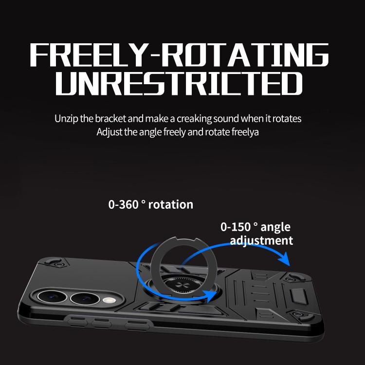 For Samsung Galaxy S25 Edge 5G Rotating Holder TPU Hybrid PC Phone Case