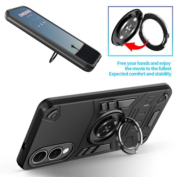 For Samsung Galaxy S25 Edge 5G Rotating Holder TPU Hybrid PC Phone Case