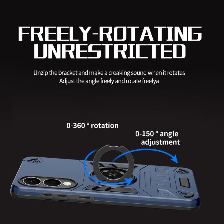 For Samsung Galaxy S25 Edge 5G Rotating Holder TPU Hybrid PC Phone Case