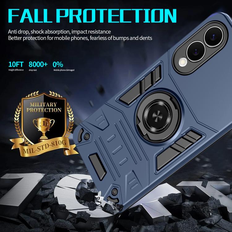 For Samsung Galaxy S25 Edge 5G Rotating Holder TPU Hybrid PC Phone Case