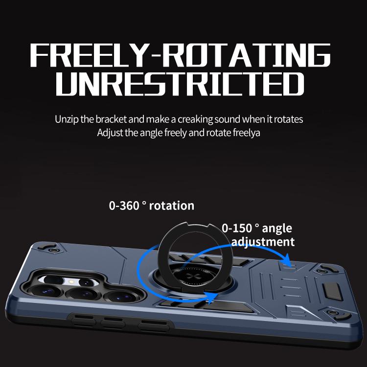 For Samsung Galaxy S25 Ultra 5G Rotating Holder TPU Hybrid PC Phone Case