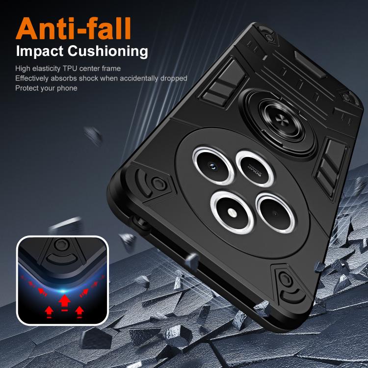 For Redmi 14C 4G / A3 Pro / A4 Rotating Holder TPU Hybrid PC Phone Case
