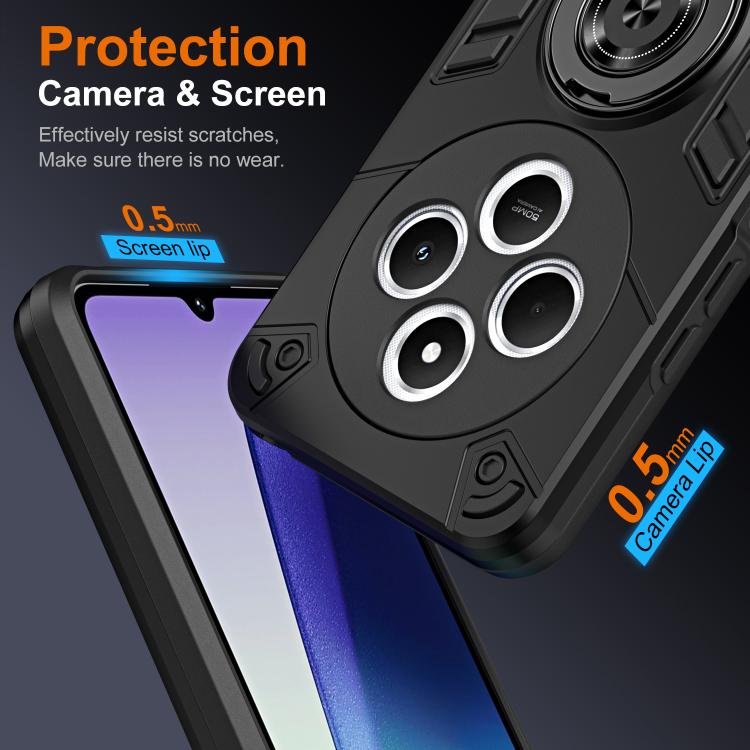 For Redmi 14C 4G / A3 Pro / A4 Rotating Holder TPU Hybrid PC Phone Case