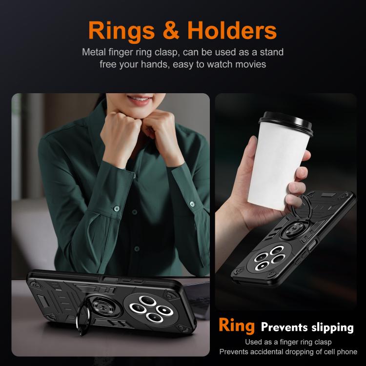 For Redmi 14C 4G / A3 Pro / A4 Rotating Holder TPU Hybrid PC Phone Case