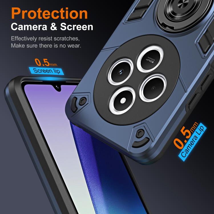 For Redmi 14C 4G / A3 Pro / A4 Rotating Holder TPU Hybrid PC Phone Case