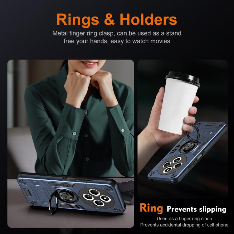 For Redmi 14C 4G / A3 Pro / A4 Rotating Holder TPU Hybrid PC Phone Case