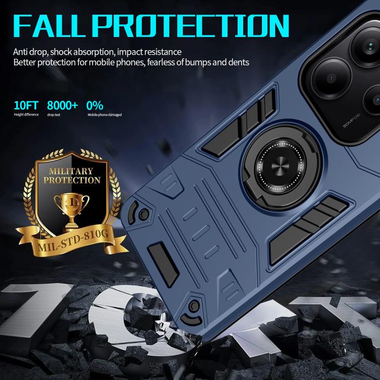 For Redmi Note 14 4G 163.25mm Rotating Holder TPU Hybrid PC Phone Case