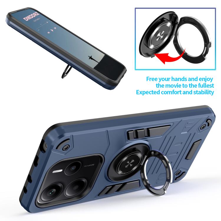 For Redmi Note 14 4G 163.25mm Rotating Holder TPU Hybrid PC Phone Case