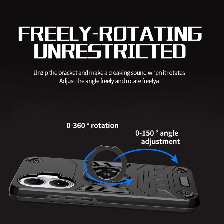 For Redmi Turbo 4 Pro / Poco F7 Rotating Holder TPU Hybrid PC Phone Case