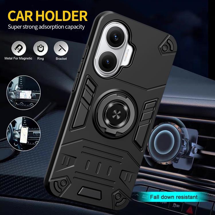 For Redmi Turbo 4 Pro / Poco F7 Rotating Holder TPU Hybrid PC Phone Case