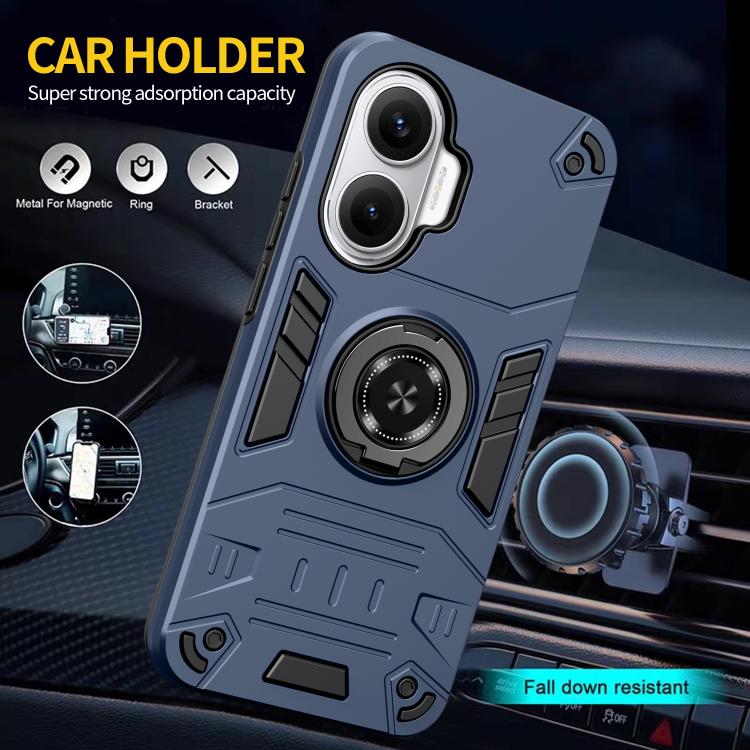 For Redmi Turbo 4 Pro / Poco F7 Rotating Holder TPU Hybrid PC Phone Case