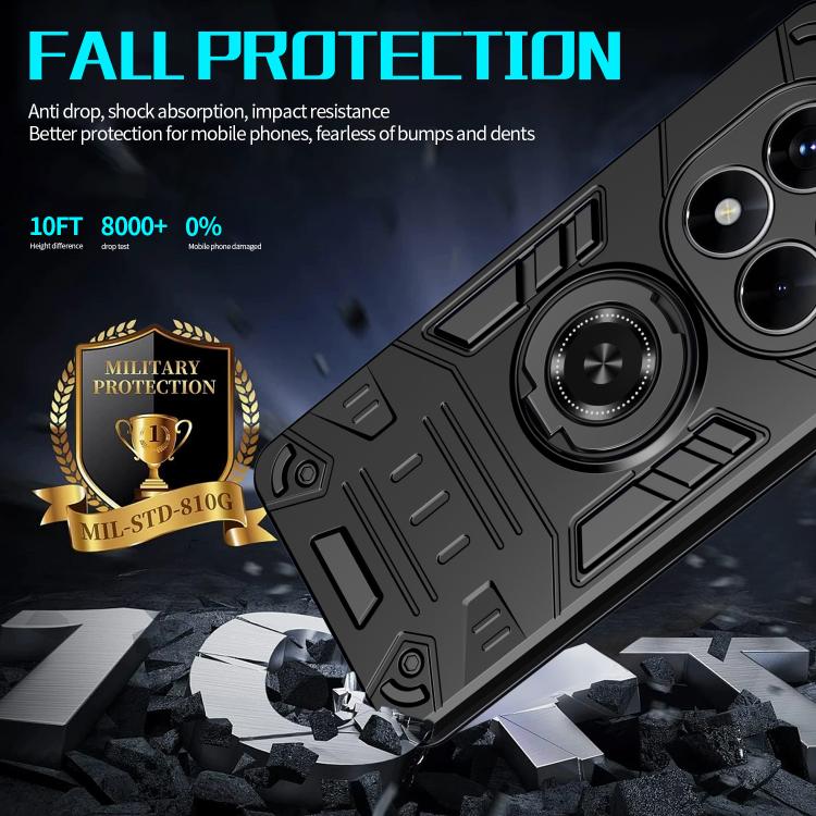 For Redmi Note 14 Pro 4G / 5G Rotating Holder TPU Hybrid PC Phone Case