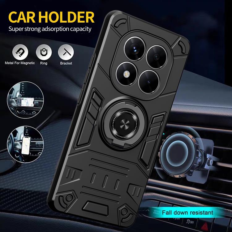 For Redmi Note 14 Pro 4G / 5G Rotating Holder TPU Hybrid PC Phone Case