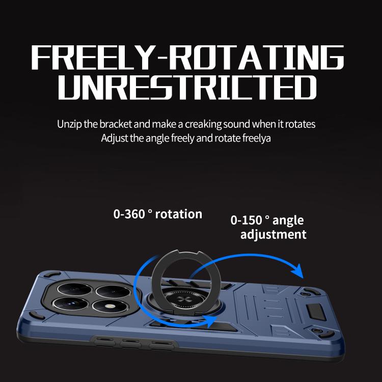 For Redmi Note 14 Pro 4G / 5G Rotating Holder TPU Hybrid PC Phone Case