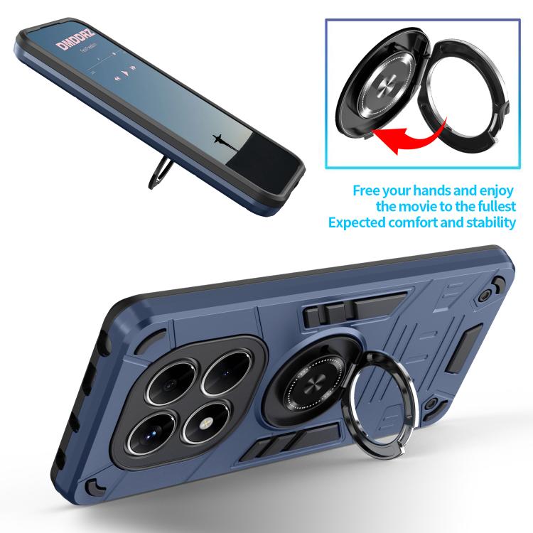 For Redmi Note 14 Pro 4G / 5G Rotating Holder TPU Hybrid PC Phone Case