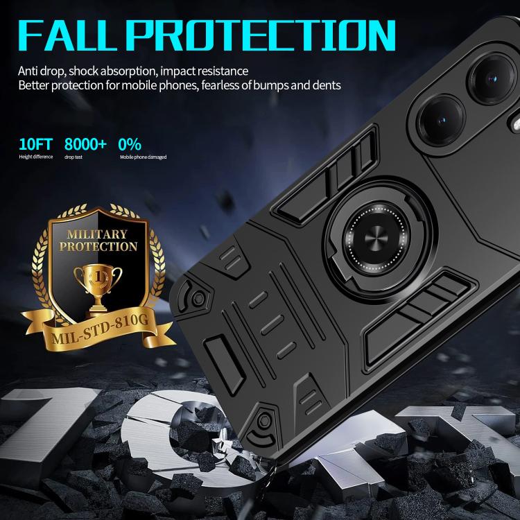 For Redmi Turbo 4 / Poco X7 Pro Rotating Holder TPU Hybrid PC Phone Case