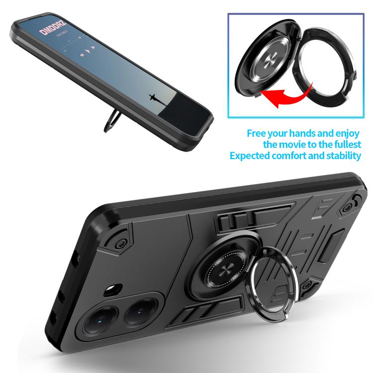 For Redmi Turbo 4 / Poco X7 Pro Rotating Holder TPU Hybrid PC Phone Case