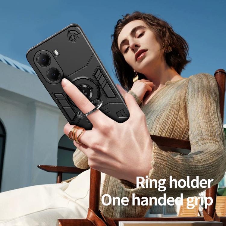 For Redmi Turbo 4 / Poco X7 Pro Rotating Holder TPU Hybrid PC Phone Case
