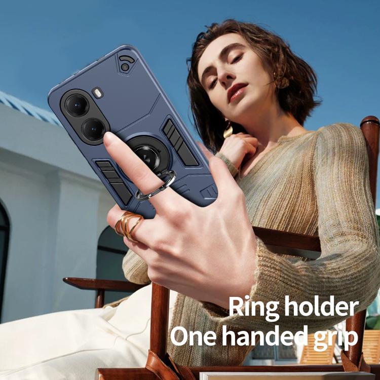For Redmi Turbo 4 / Poco X7 Pro Rotating Holder TPU Hybrid PC Phone Case