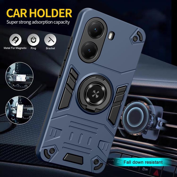 For Redmi Turbo 4 / Poco X7 Pro Rotating Holder TPU Hybrid PC Phone Case