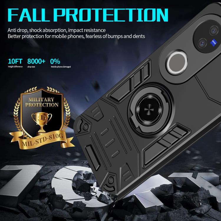 For vivo V50 5G Rotating Holder TPU Hybrid PC Phone Case