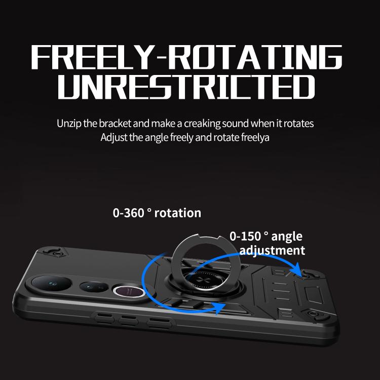 For vivo V50 Lite 5G Rotating Holder TPU Hybrid PC Phone Case