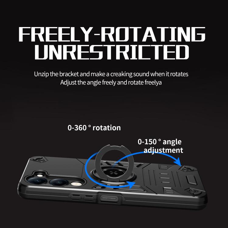 For vivo Y04 4G / Y29s 5G Rotating Holder TPU Hybrid PC Phone Case