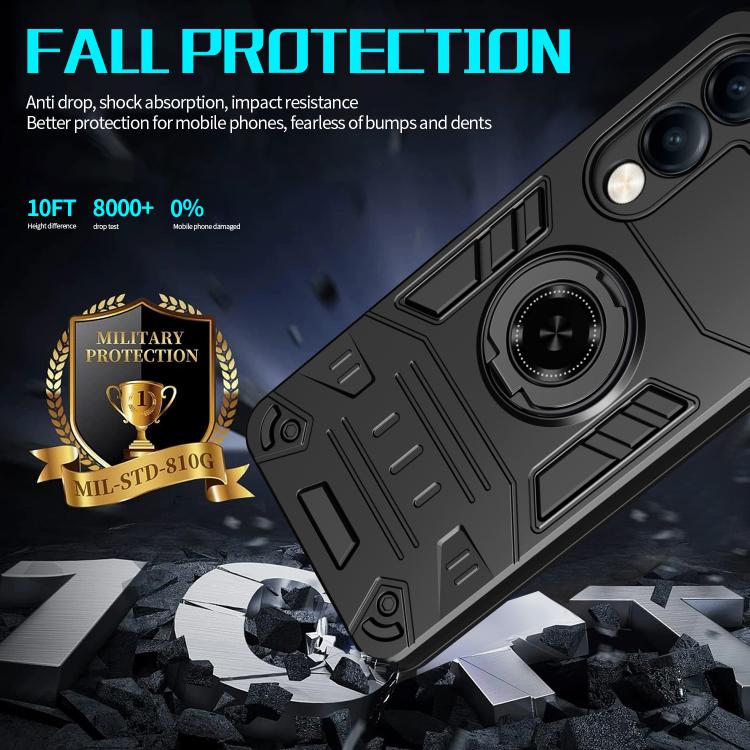 For vivo Y04 4G / Y29s 5G Rotating Holder TPU Hybrid PC Phone Case