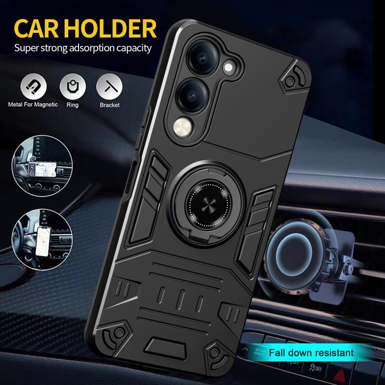 For vivo Y04 4G / Y29s 5G Rotating Holder TPU Hybrid PC Phone Case