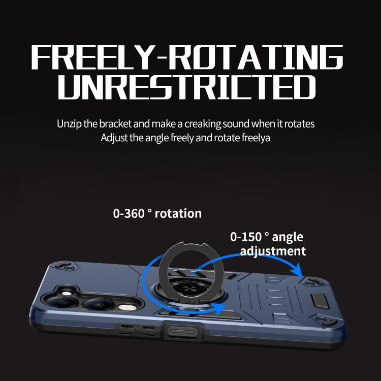 For vivo Y04 4G / Y29s 5G Rotating Holder TPU Hybrid PC Phone Case