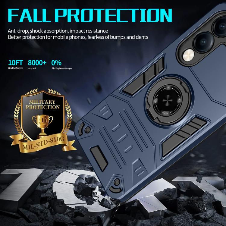 For vivo Y04 4G / Y29s 5G Rotating Holder TPU Hybrid PC Phone Case