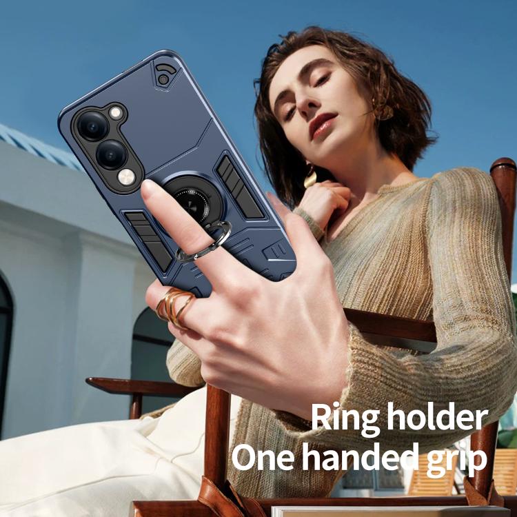 For vivo Y04 4G / Y29s 5G Rotating Holder TPU Hybrid PC Phone Case