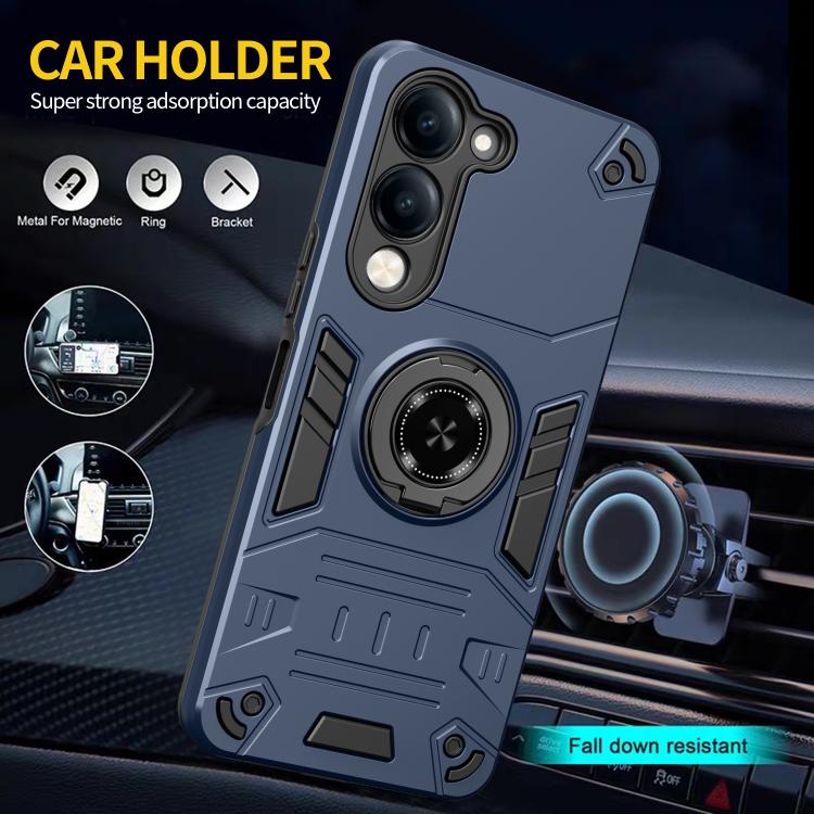 For vivo Y04 4G / Y29s 5G Rotating Holder TPU Hybrid PC Phone Case