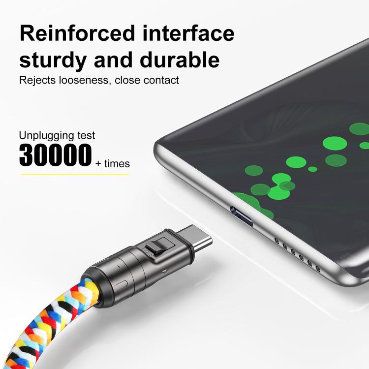 120cm 240W Type-C to Type-C Data Charging Cable Crossbody Phone Lanyard