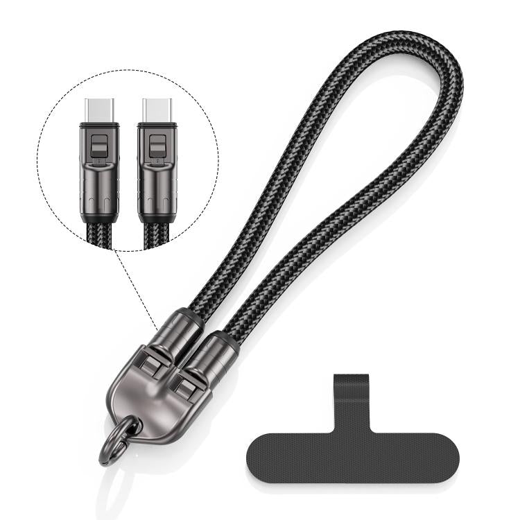 30cm 240W Type-C to Type-C Data Charging Cable Phone Anti-lost Wrist Short Strap