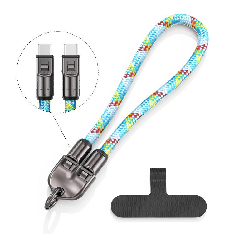 30cm 240W Type-C to Type-C Data Charging Cable Phone Anti-lost Wrist Short Strap