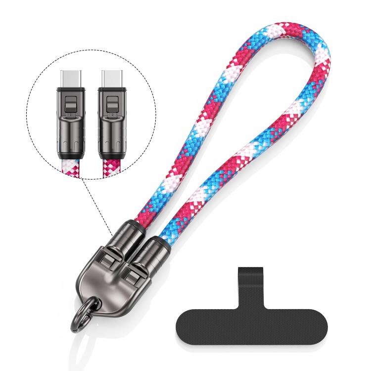 30cm 240W Type-C to Type-C Data Charging Cable Phone Anti-lost Wrist Short Strap