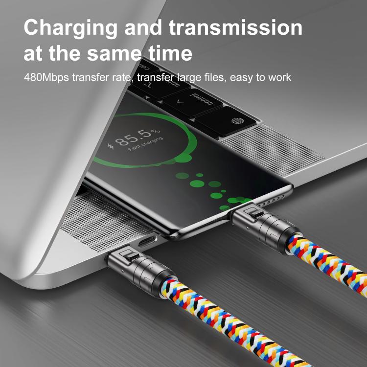 30cm 240W Type-C to Type-C Data Charging Cable Phone Anti-lost Wrist Short Strap