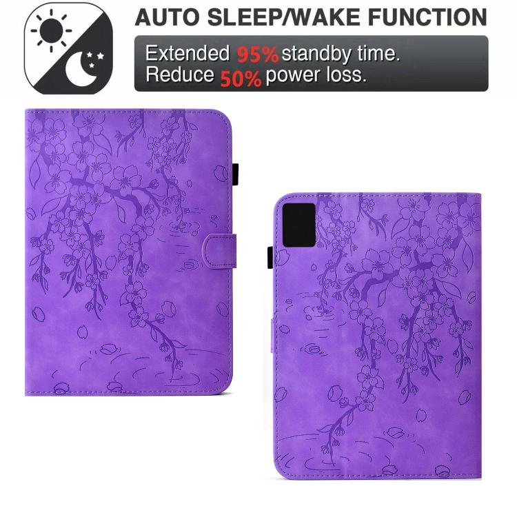 For Lenovo Tab M9 Plum Blossom Embossed Smart Leather Tablet Case