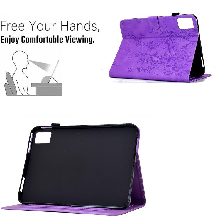 For Lenovo Tab M9 Plum Blossom Embossed Smart Leather Tablet Case