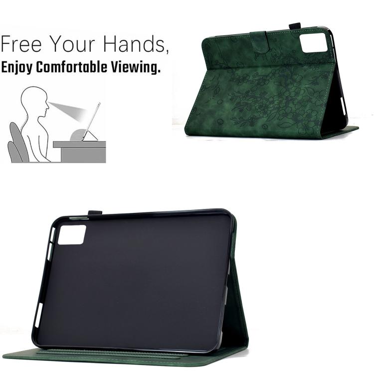 For Lenovo Tab M9 Plum Blossom Embossed Smart Leather Tablet Case