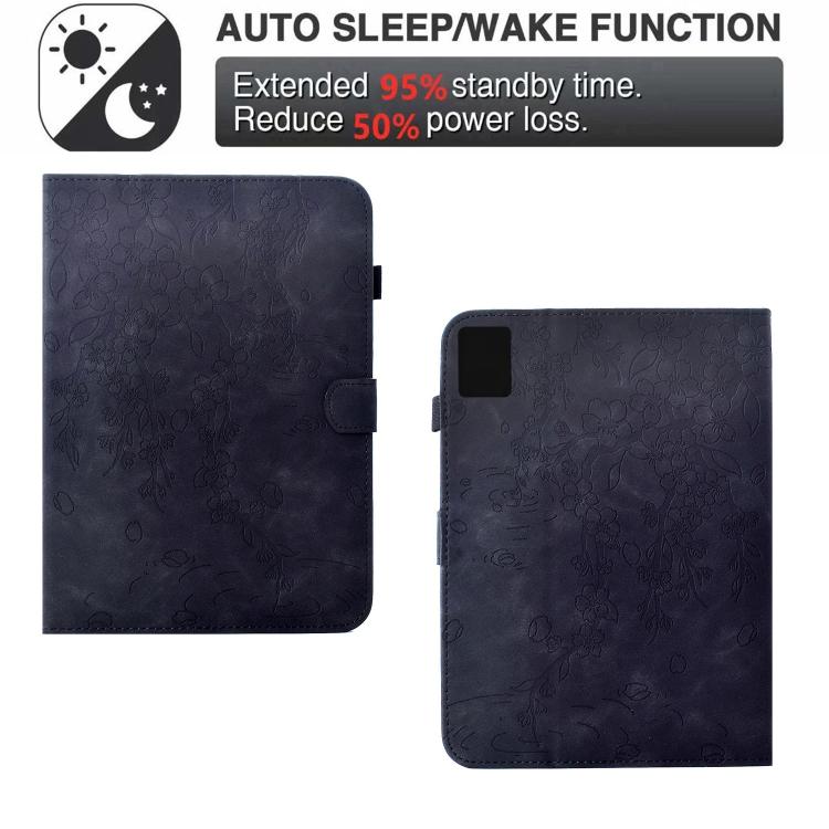 For Lenovo Tab M9 Plum Blossom Embossed Smart Leather Tablet Case