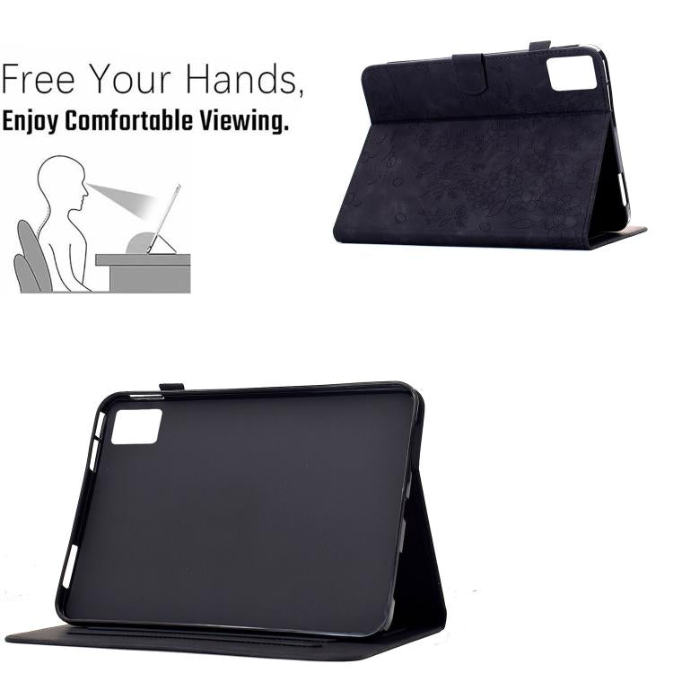 For Lenovo Xiaoxin Pad 11 2025 Plum Blossom Embossed Smart Leather Tablet Case