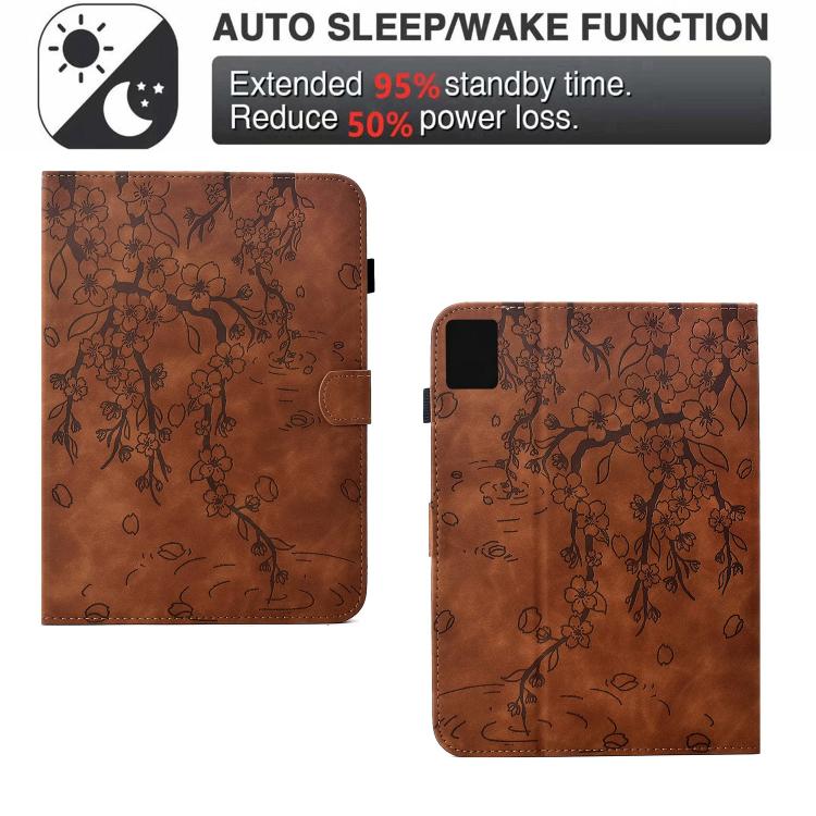 For Lenovo Xiaoxin Pad 11 2025 Plum Blossom Embossed Smart Leather Tablet Case