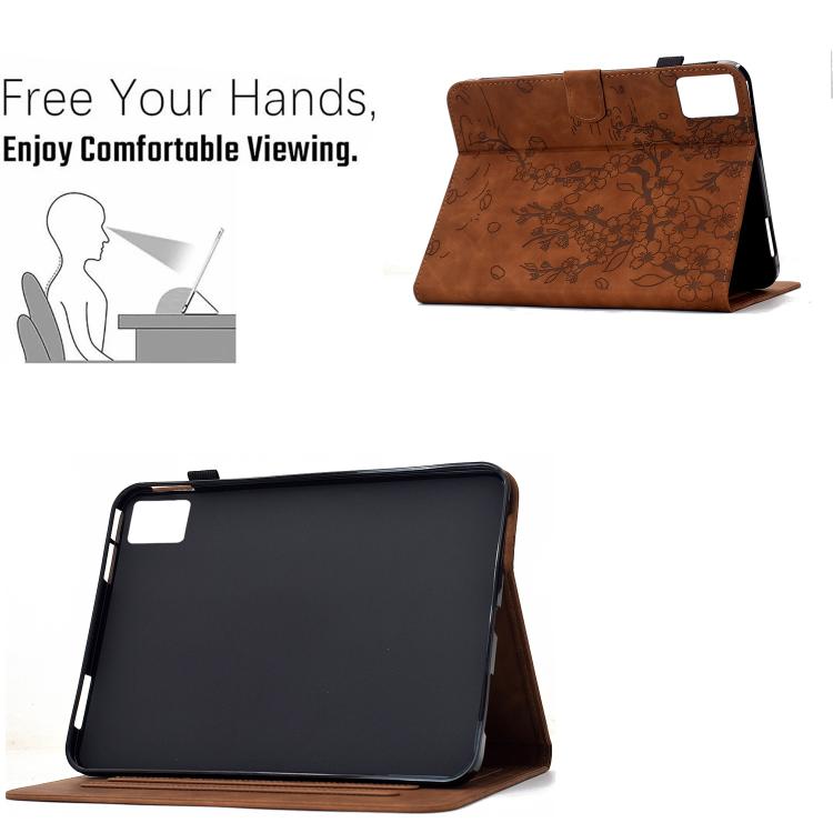 For Lenovo Xiaoxin Pad 11 2025 Plum Blossom Embossed Smart Leather Tablet Case